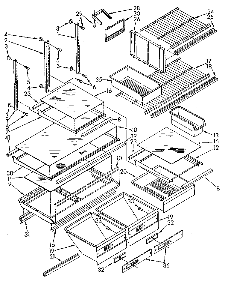 Whirlpool ET22DMXVG01 shelf diagram