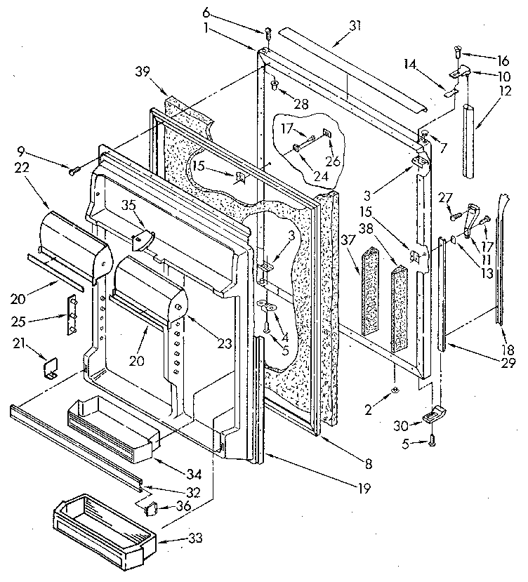 Whirlpool ET22DMXVG01 refrigerator door diagram