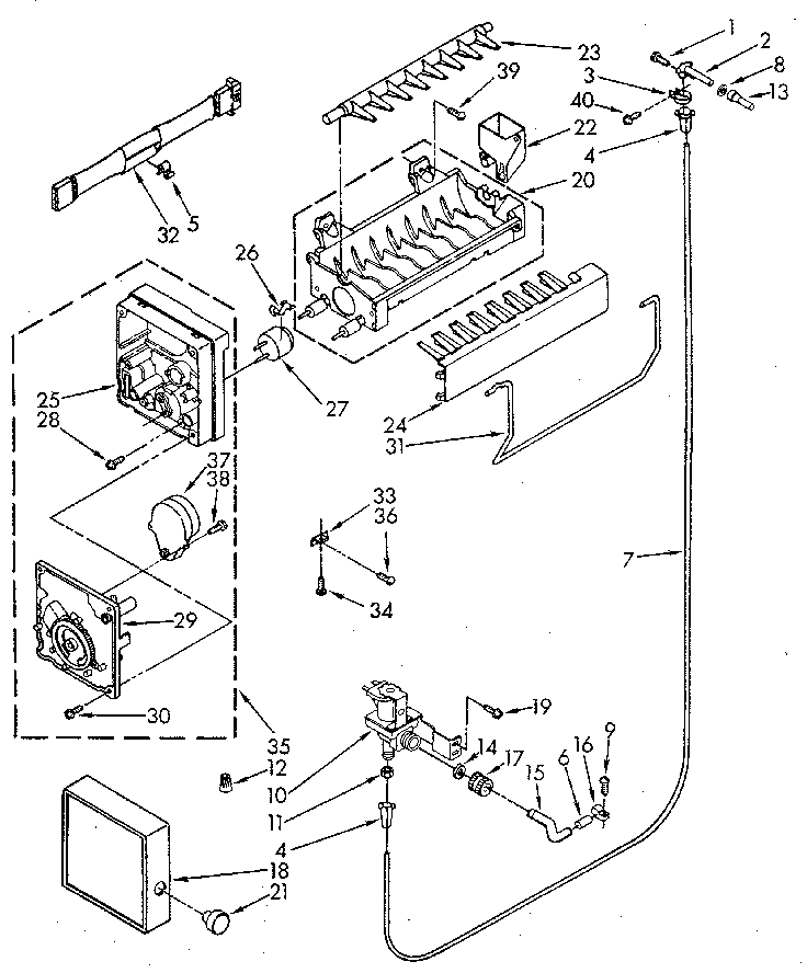 Whirlpool ET22DMXVG01 icemaker diagram
