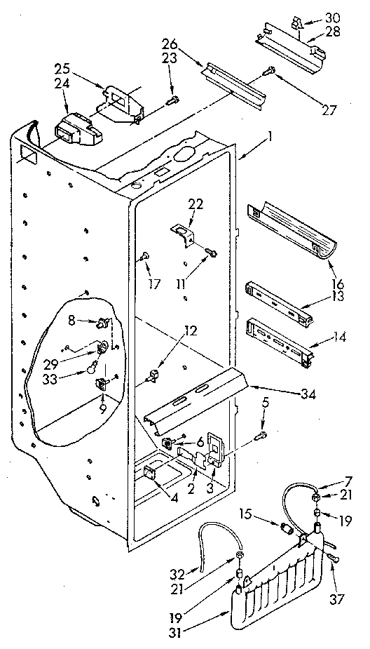 Whirlpool ED25DQXVM03 refrigerator liner diagram