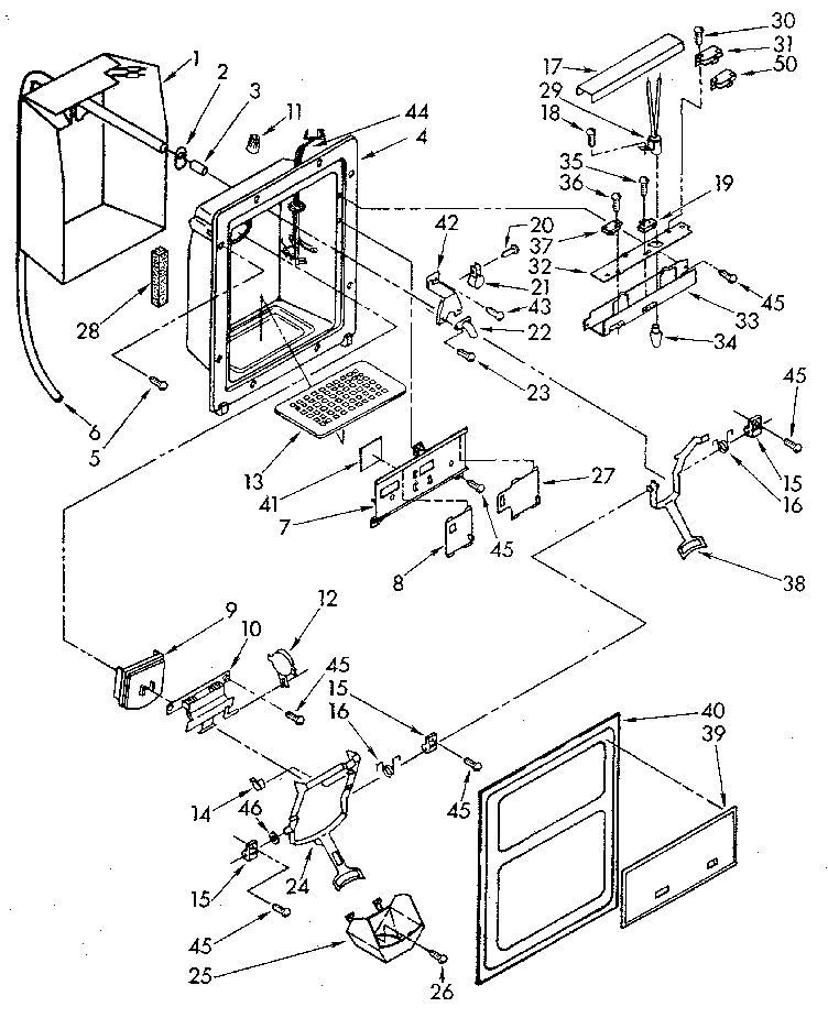 Whirlpool ED25DQXVM03 dispenser front diagram