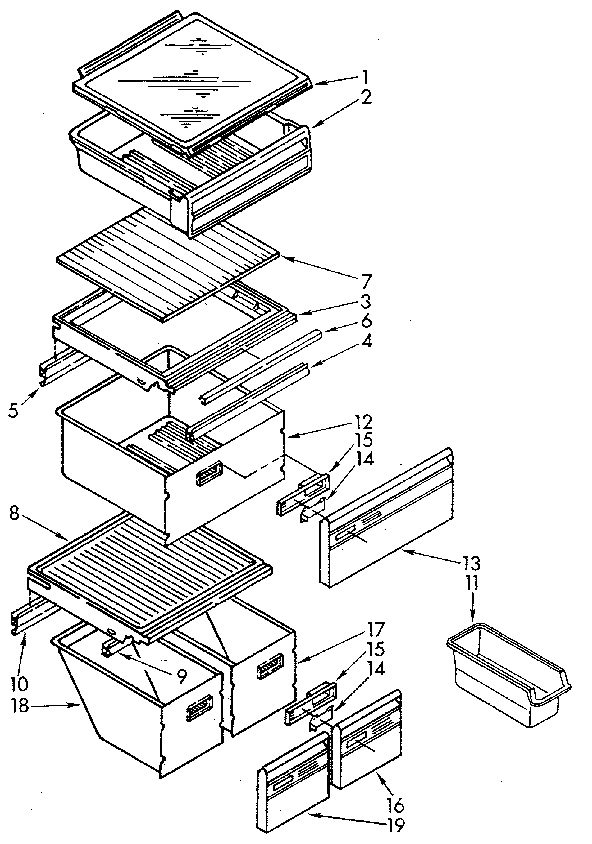 Whirlpool ED25DQXVG02 shelf diagram