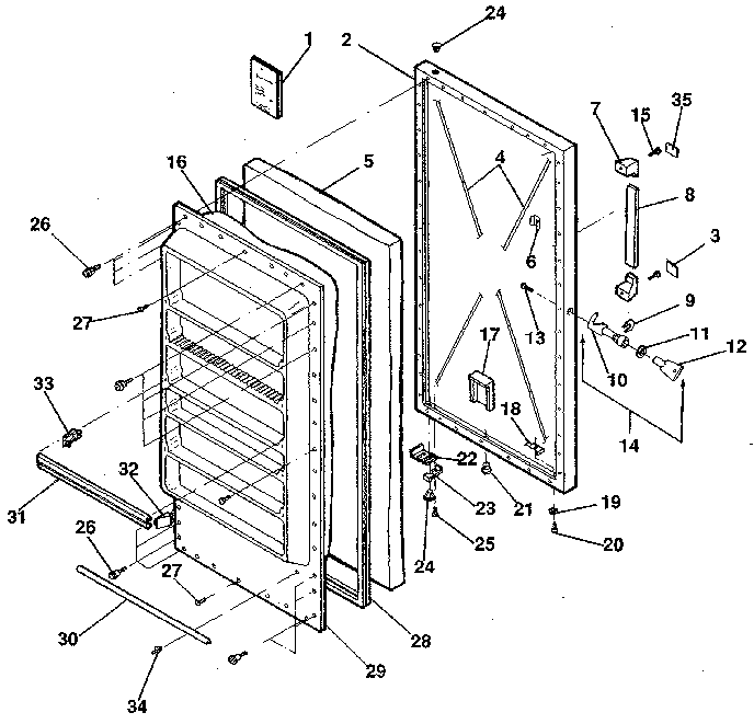 Kenmore 2539253280 door diagram
