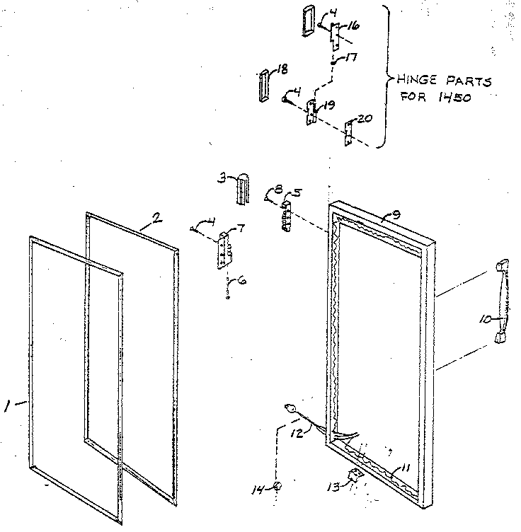 Imperial RFG285/1450 door diagram