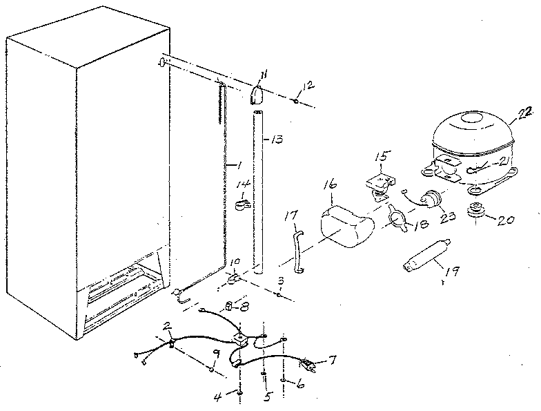 Northland U305L/1758 freezer unit diagram