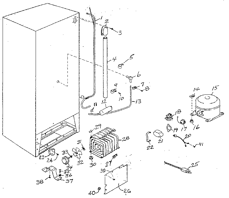 Northland UF30E/1718 freezer unit diagram