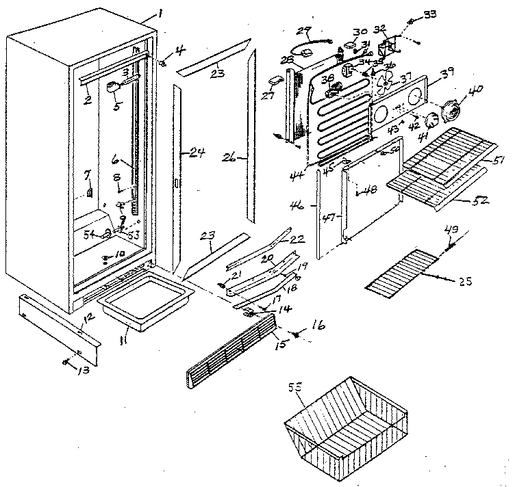 Northland UF30G/1485 freezer cabinet diagram
