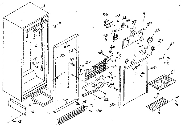 Northland RF265A/1716 cabinet diagram