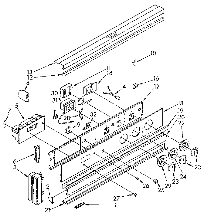 Kenmore 6654428911 control panel diagram
