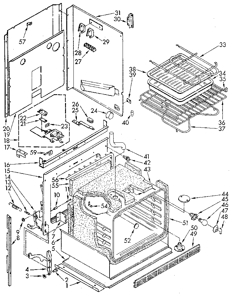 Kenmore 6654428911 upper oven diagram