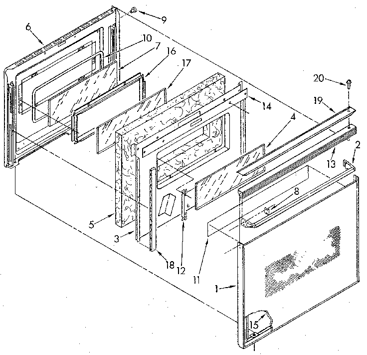 Kenmore 6654098911 door diagram