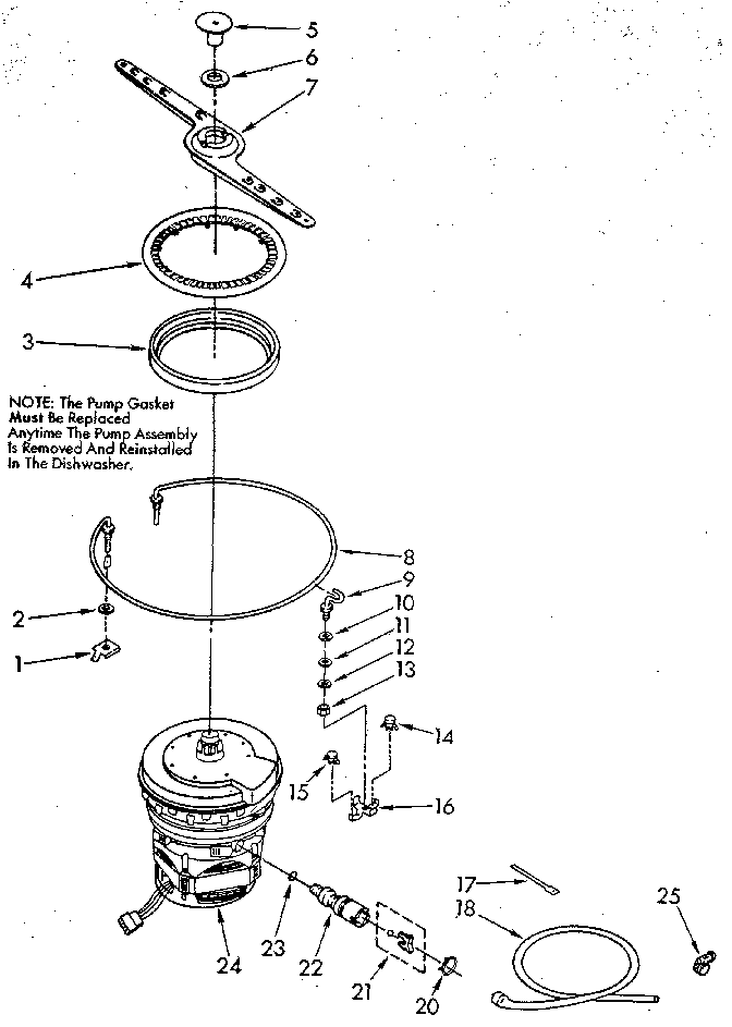 Kenmore 6651560591 heater, pump and lower sprayarm diagram