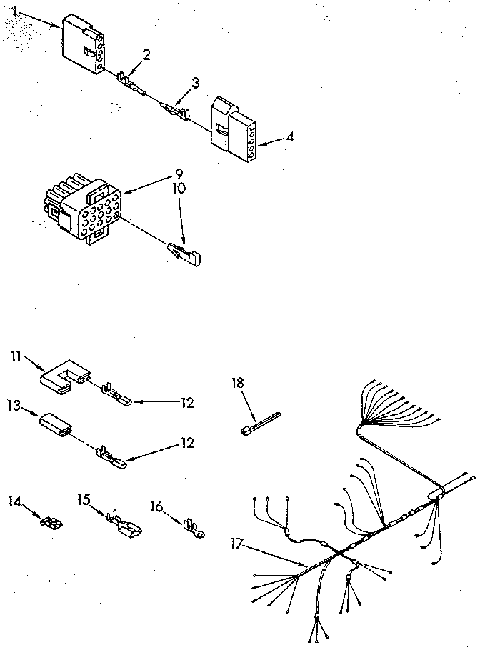 Kenmore 6651690591 wiring harness diagram