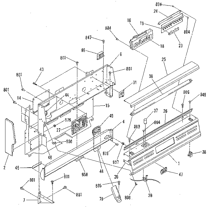 Kenmore 9119799980 backguard section diagram