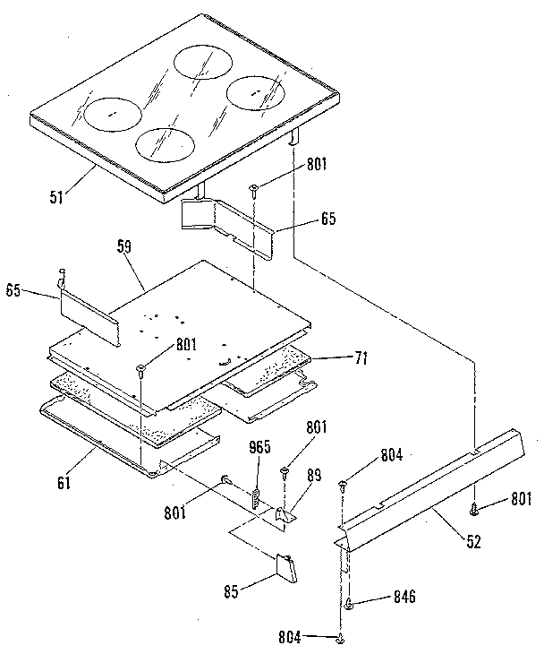 Kenmore 9119799980 main top section diagram