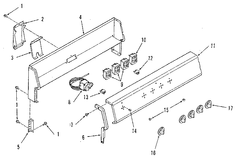 Kenmore 9116248811 backguard section diagram