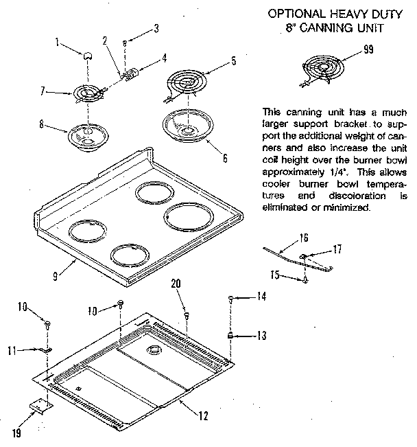 Kenmore 9116248811 main top section diagram