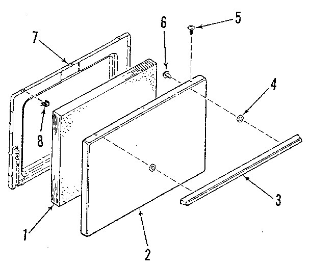 Kenmore 9116248811 oven door section diagram