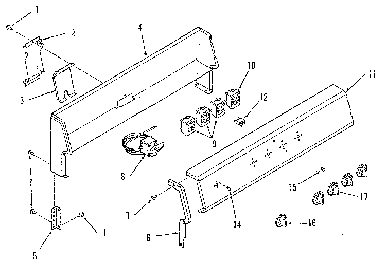 Kenmore 9116008911 backguard section diagram