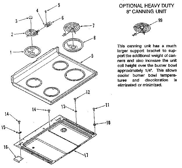 Kenmore 9116008911 main top section diagram