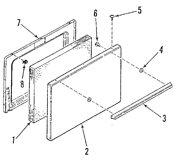 Kenmore 9116008911 oven door section diagram