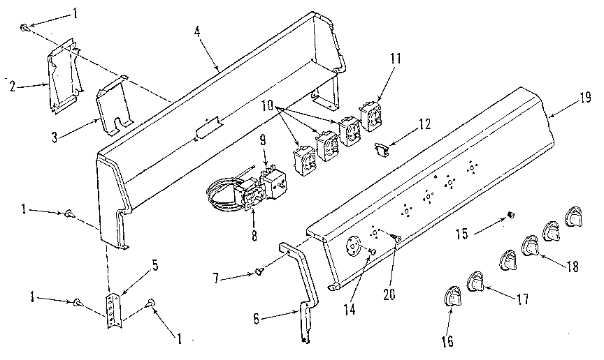 Kenmore 9116018911 backguard section diagram