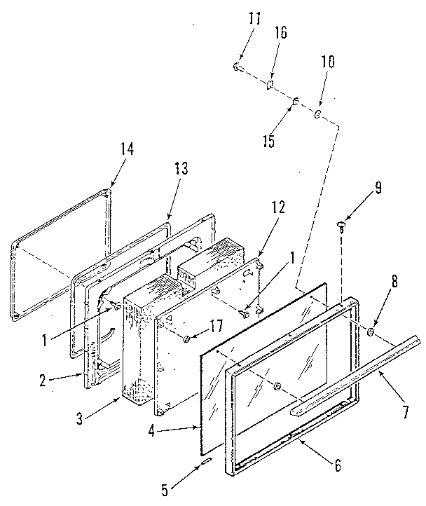 Kenmore 9119330191 oven door section diagram