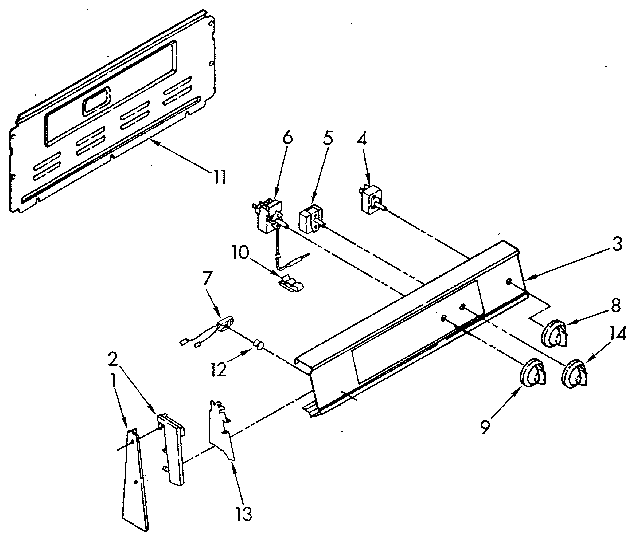 Whirlpool RF3020XVW2 control panel diagram
