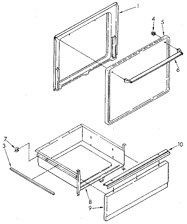 Whirlpool RF3020XVW2 door and drawer diagram