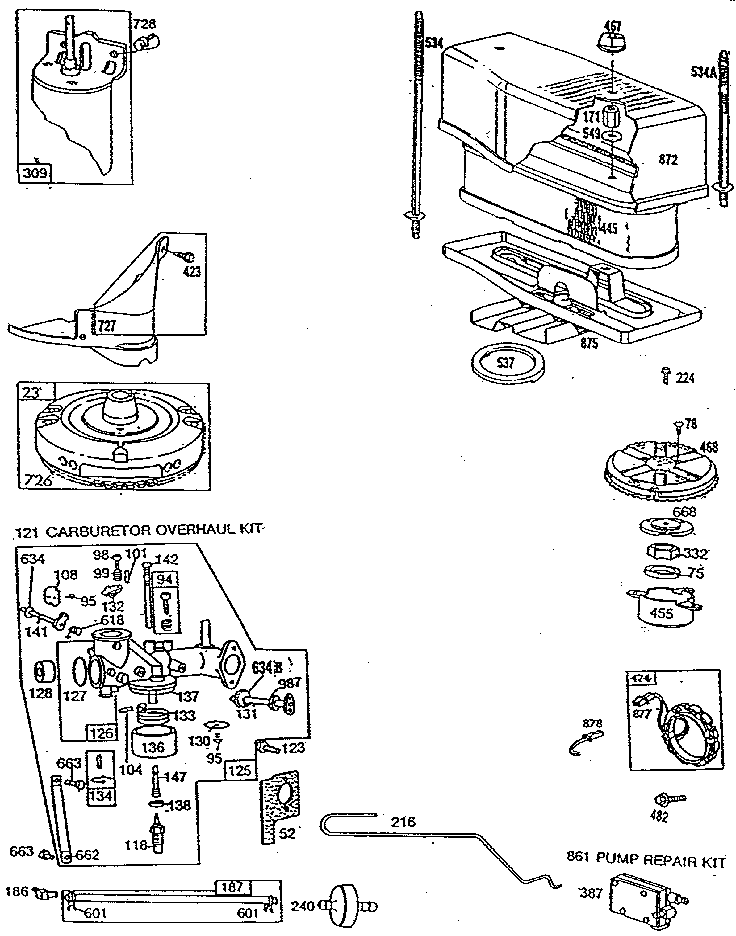 Craftsman 917254520 carburetor and air cleaner assembly diagram