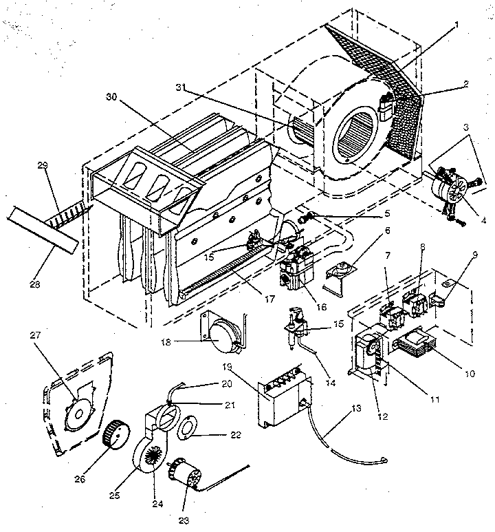 ICP NHGE050AF04 functional replacement parts diagram