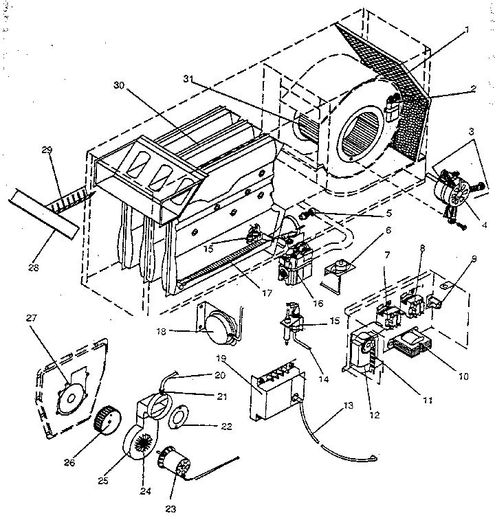 ICP NHGE050BF01 functional replacement parts diagram