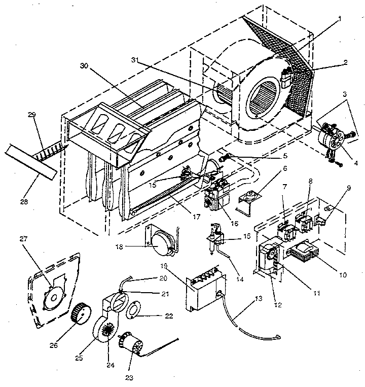 ICP NHGE125BK01 functional replacement parts diagram