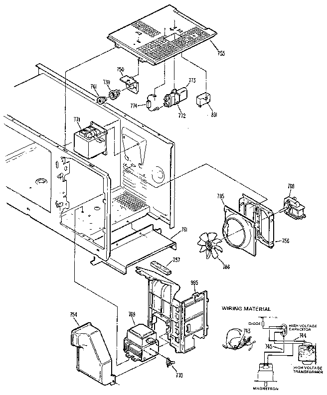 Kenmore 3639878911KS microwave power supply diagram