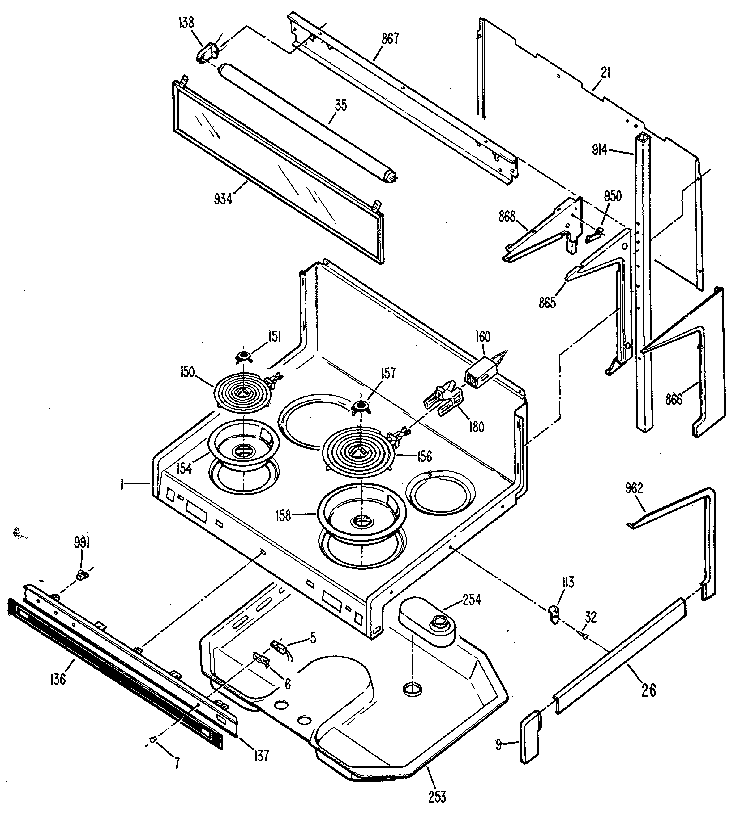 Kenmore 3639878911KS cooktop diagram