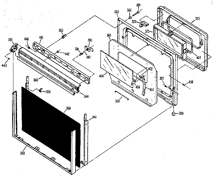 Kenmore 3639878911KS lower oven door diagram