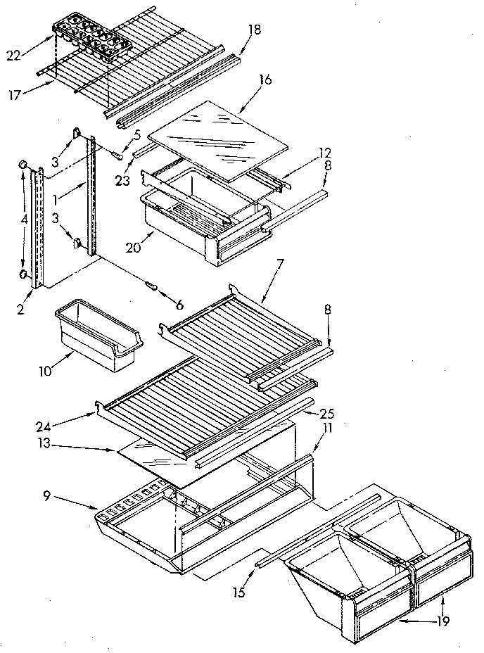 Kenmore 1069600514 shelf diagram