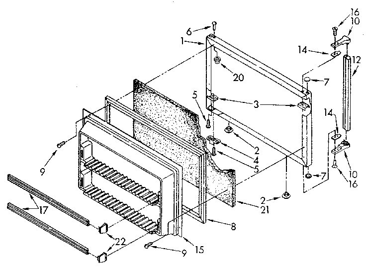 Kenmore 1069600514 freezer door diagram