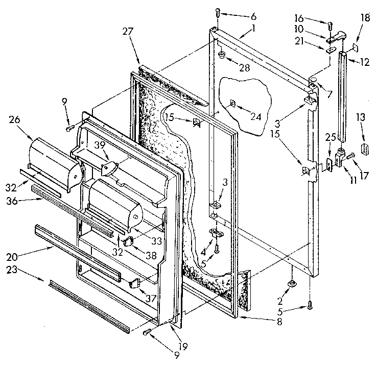 Kenmore 1069600514 refrigerator door diagram