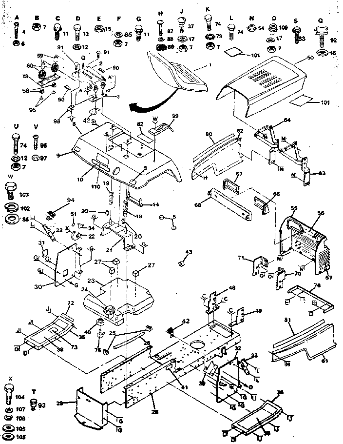 Craftsman 917250040 chassis and enclosures diagram