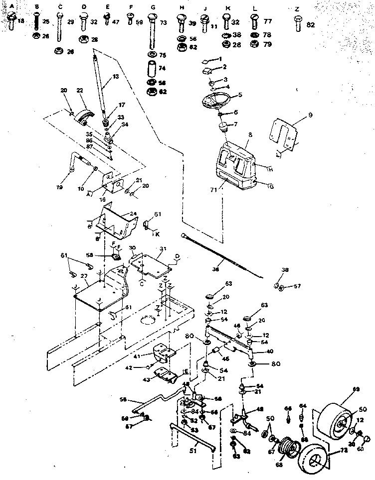 Craftsman 917254460 steering assembly diagram