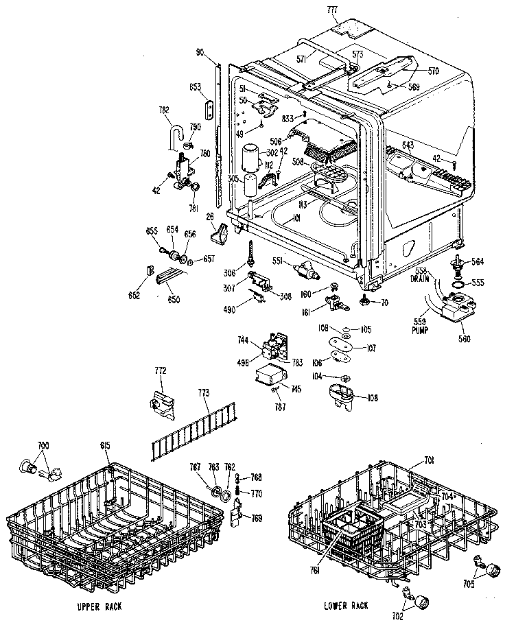 GE GSD1200L05 tub assembly diagram