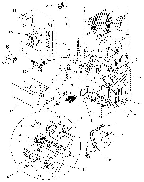 ICP NDLK100DG05 functional replacement parts diagram