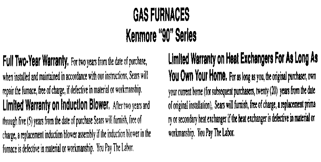 ICP NDGK125DK04 warranty diagram