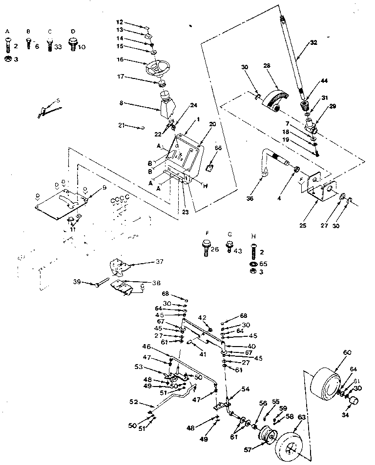 Craftsman 917254520 steering assembly diagram