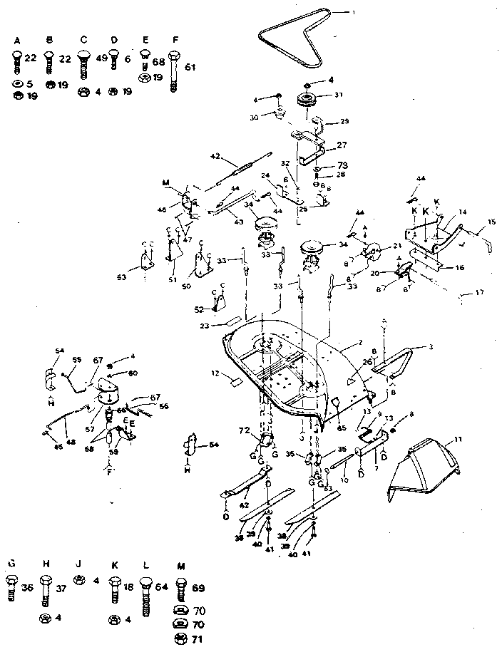 Craftsman 917254520 38" mower diagram