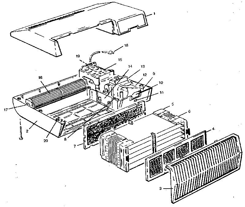 Kenmore 620830070 unit parts diagram