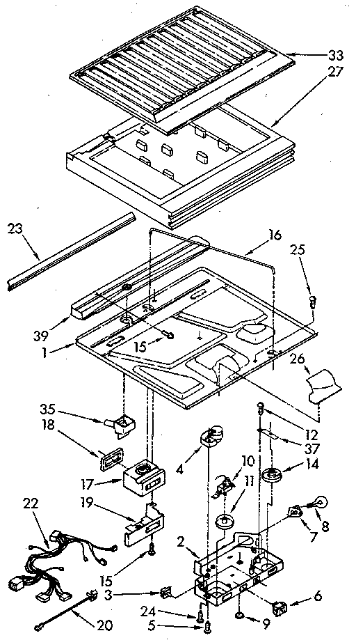 Kenmore 1069600582 compartment separator diagram