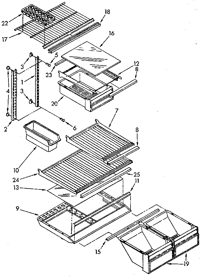 Kenmore 1069600582 shelf diagram