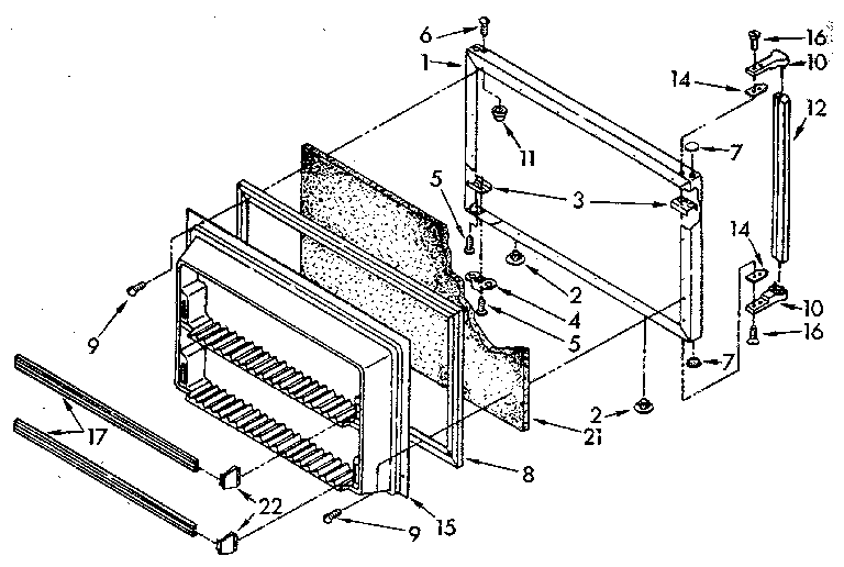 Kenmore 1069600582 freezer door diagram